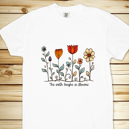 Painted Sunflowers Relaxed Fit Tee - White