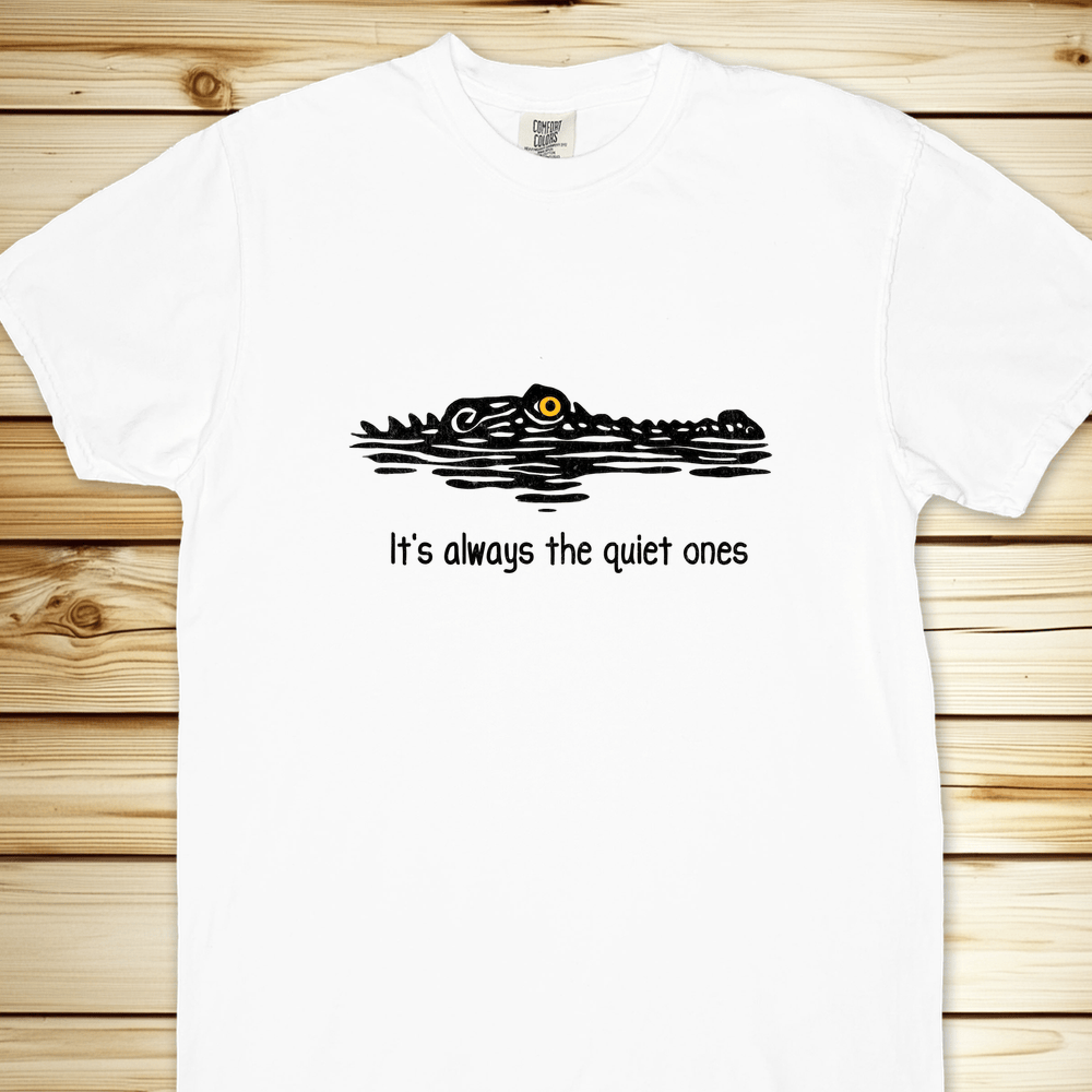 2296 Crocodile Quiet Ones Relaxed Fit Tee - White