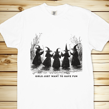 1647 Girls Just Want To Have Fun Relaxed Fit Tshirt - White