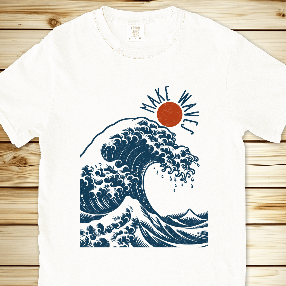 Hokusai Make Wave Relaxed Fit Tee - White