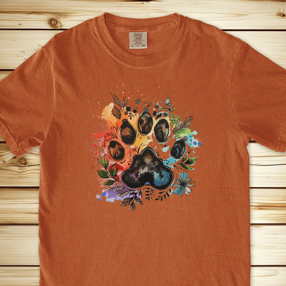 1286 Bear Paw Print Relaxed Fit Tee - Yam