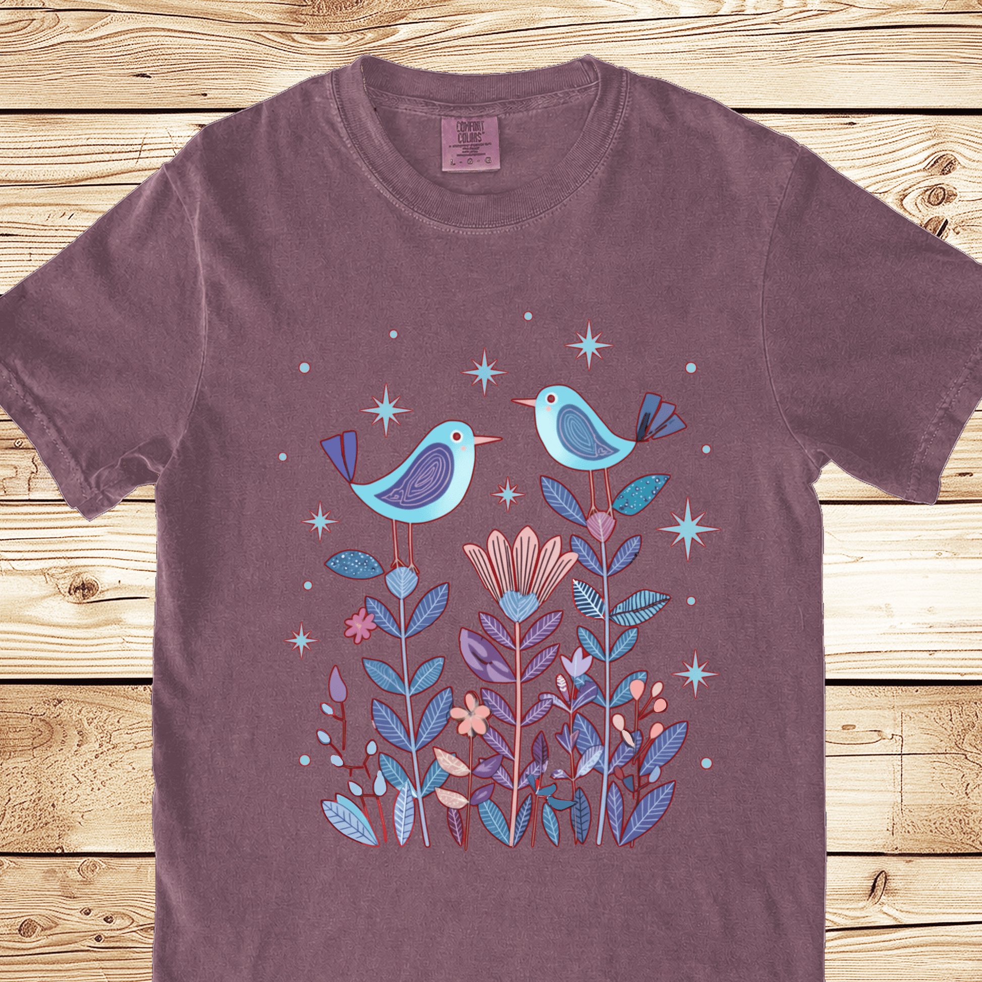 Birds In Twilight Relaxed Fit Tee - Ramblin Road