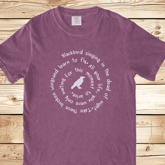 Blackbird Singing Relaxed Fit Tee - Berry
