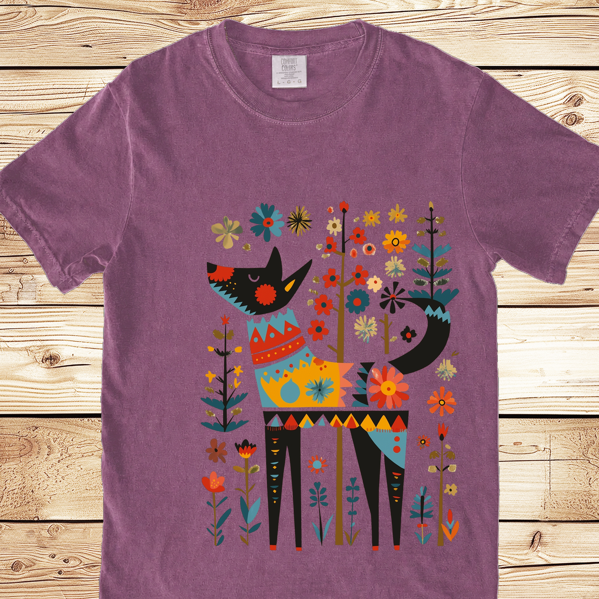 Flower Folklore Dog Relaxed Fit Tee - Ramblin Road