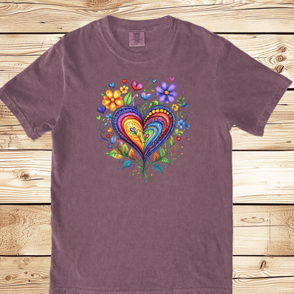 Folk Art Heart Relaxed Fit Tee - Ramblin Road