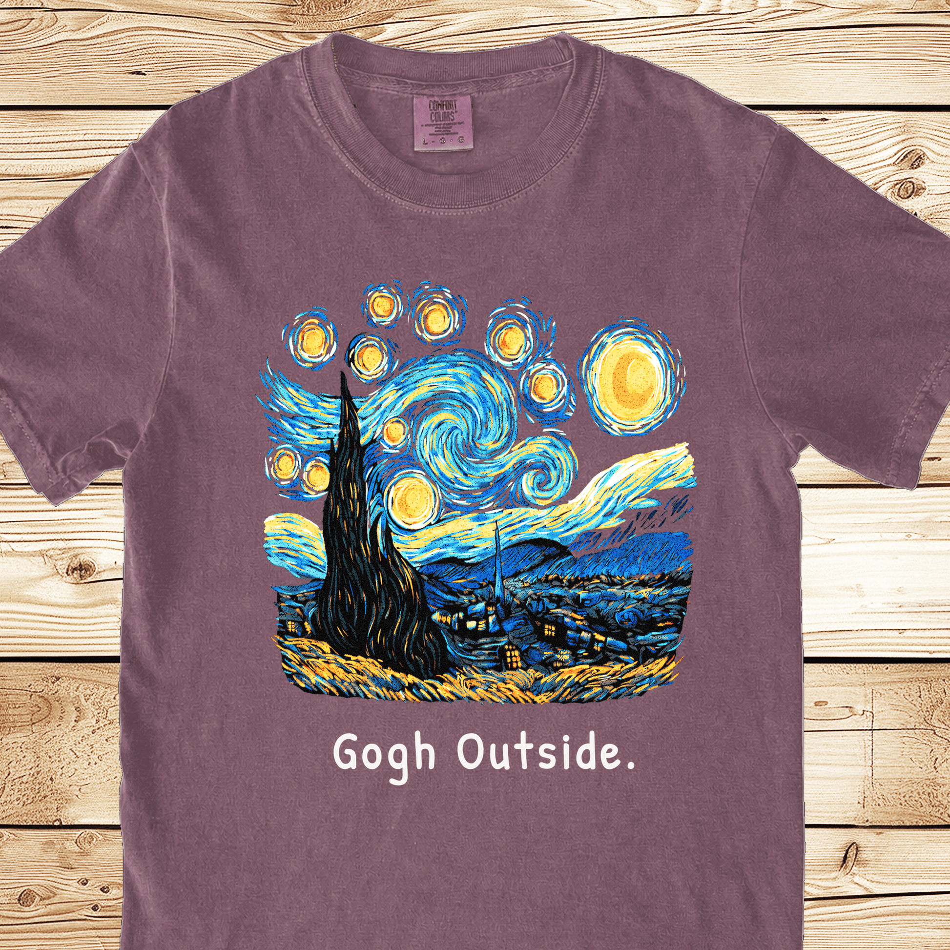 Gogh Outside Starry Night Relaxed Fit Tee - Ramblin Road