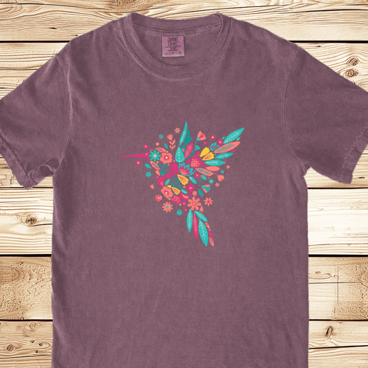 Hummingbird Of Flowers Relaxed Fit Tee - Ramblin Road