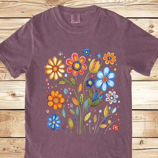 Painted Flowers Relaxed Fit Tee - Ramblin Road