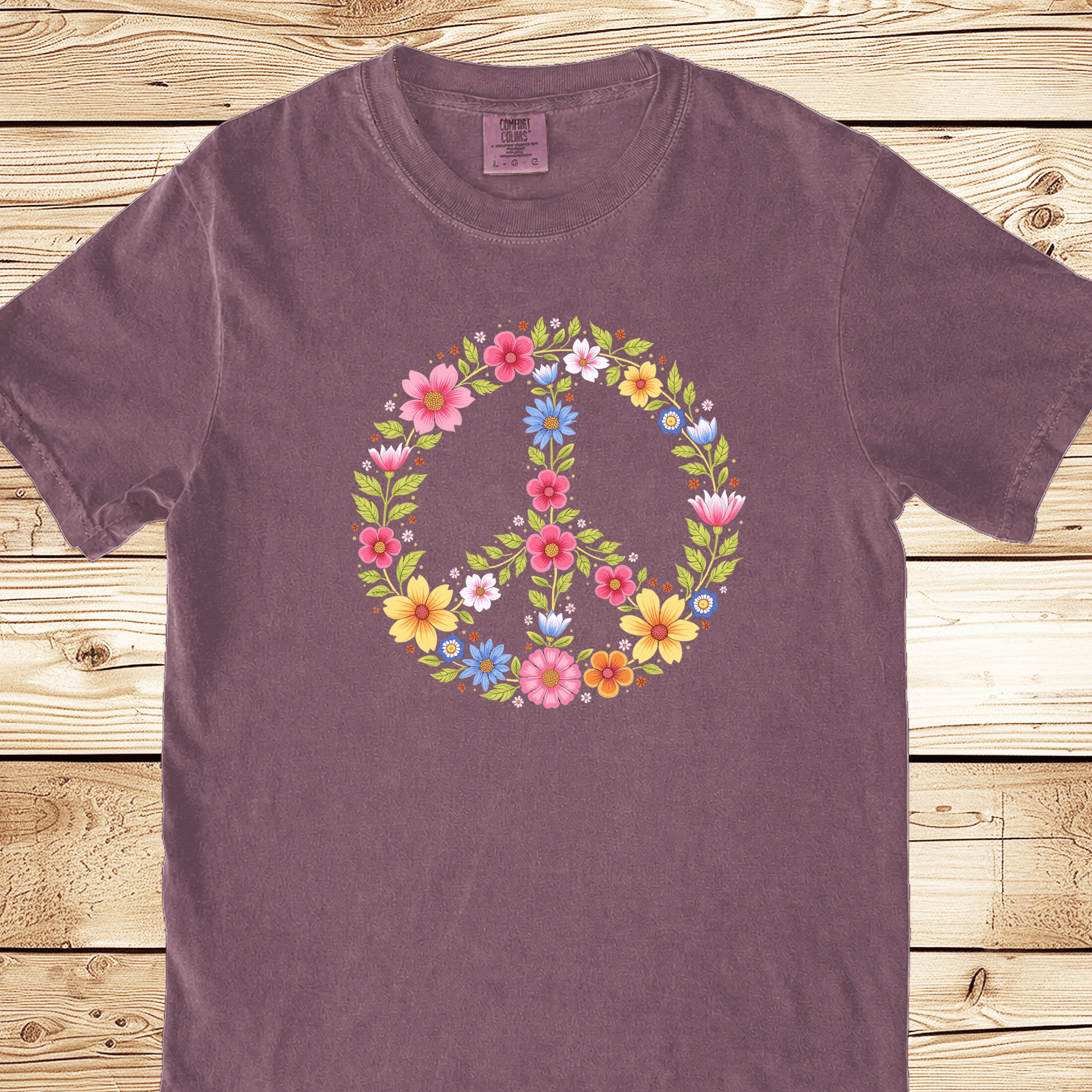 Peace In Flowers Relaxed Fit Tee - Ramblin Road