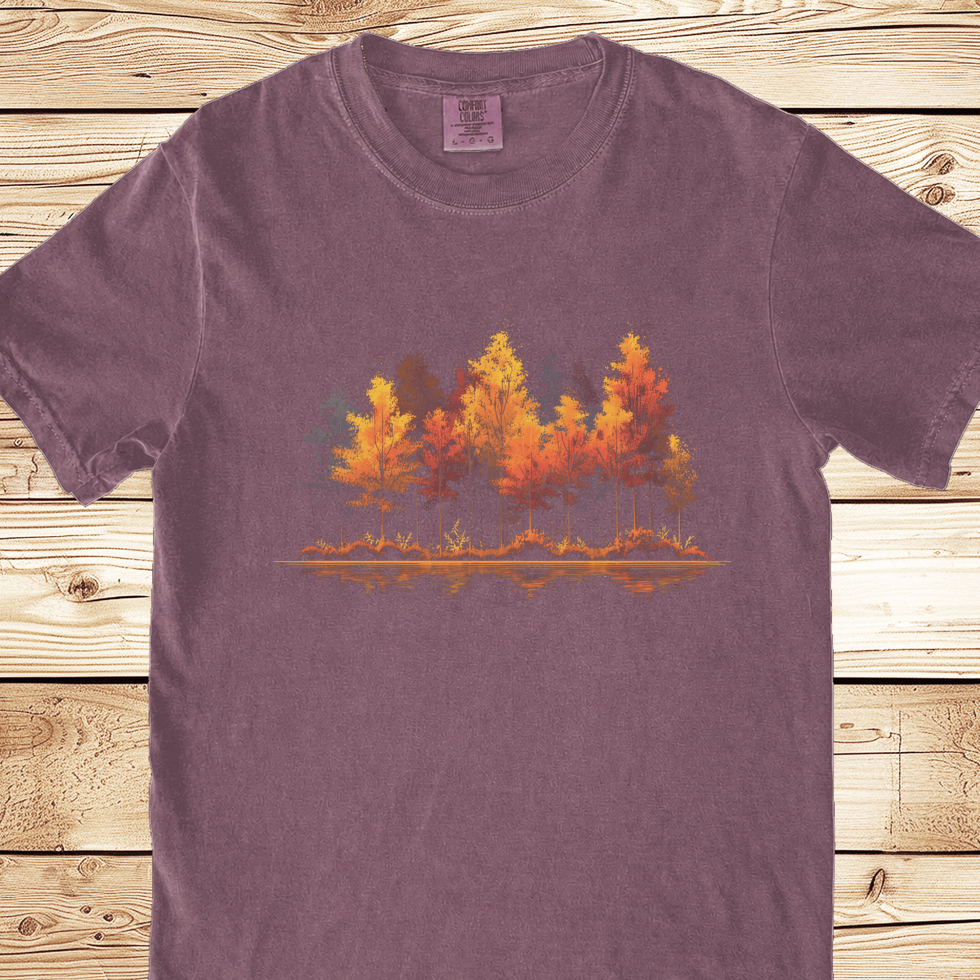 Trees Lake Reflection Relaxed Fit Tee - Ramblin Road