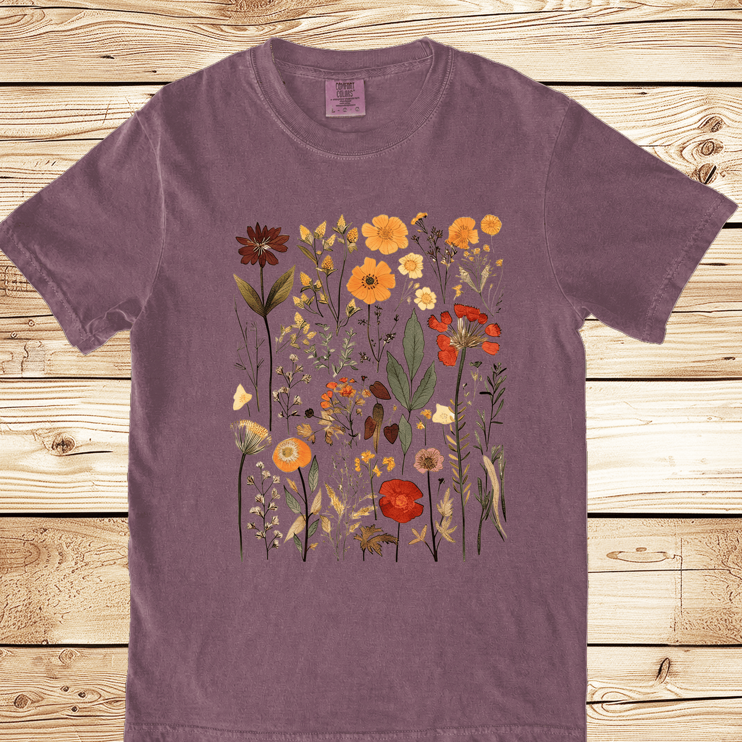 Vintage Pressed Flowers Relaxed Fit Tee - Ramblin Road