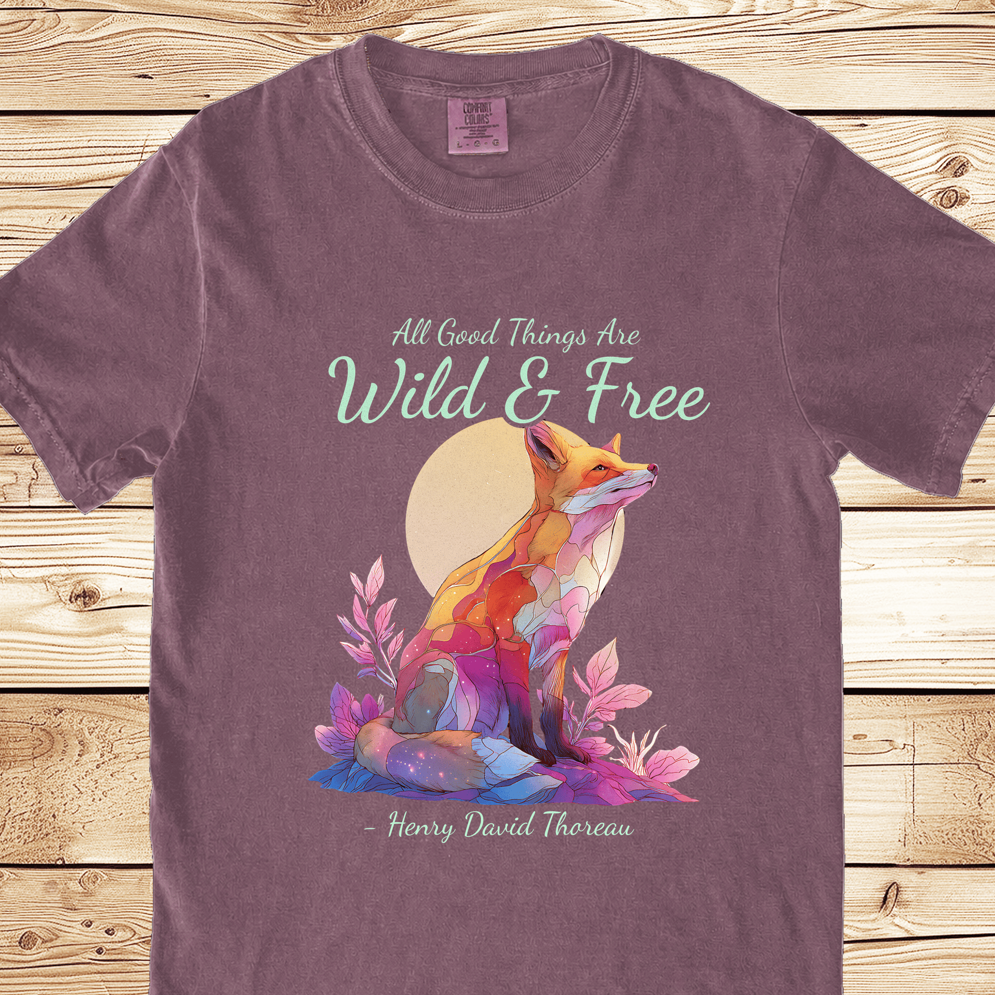 Wild And Free Thoreau Quote Relaxed Fit Tee - Ramblin Road