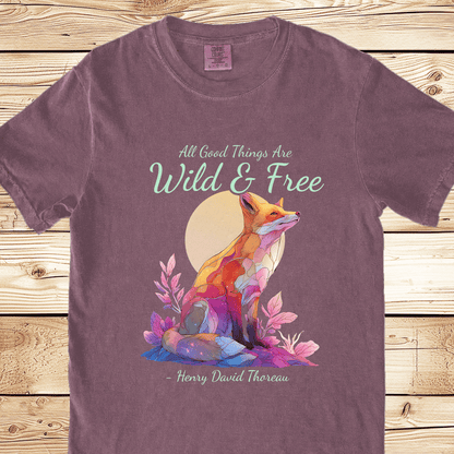 Wild And Free Thoreau Quote Relaxed Fit Tee - Ramblin Road