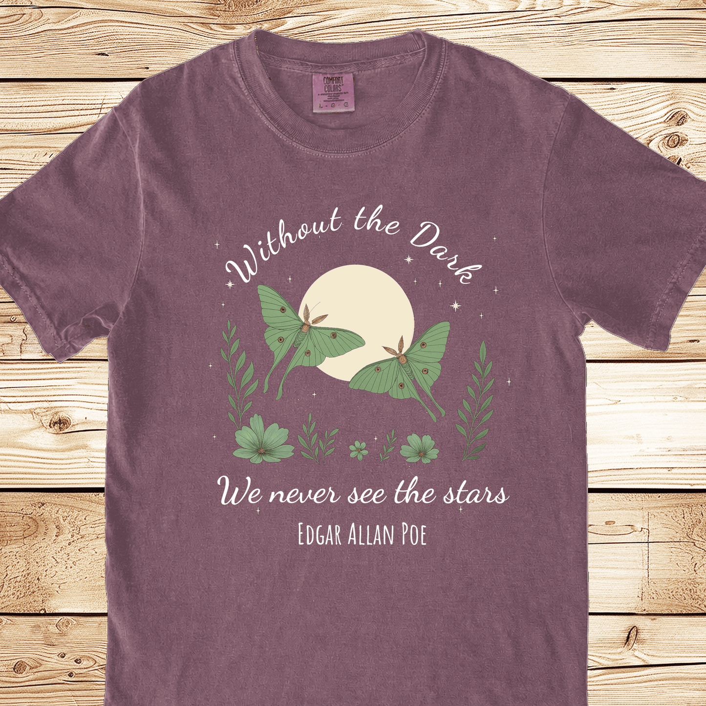 Without The Dark Poe Quote Relaxed Fit Tee - Berry